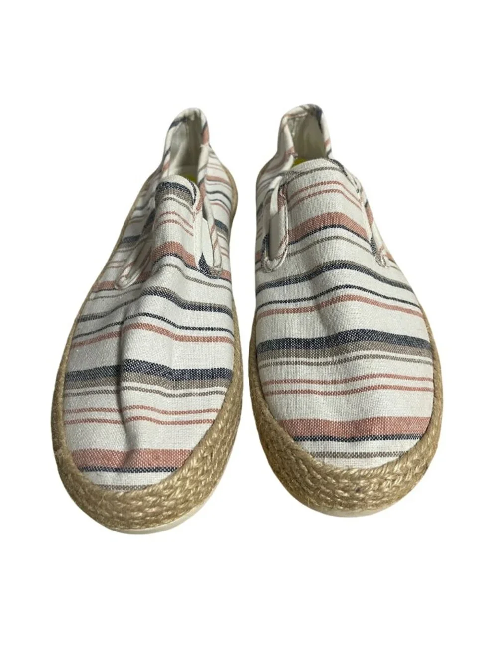Esprit Nadine Espadrille Flats Womens Size 9 Slip On Casual Striped Canvas Shoes